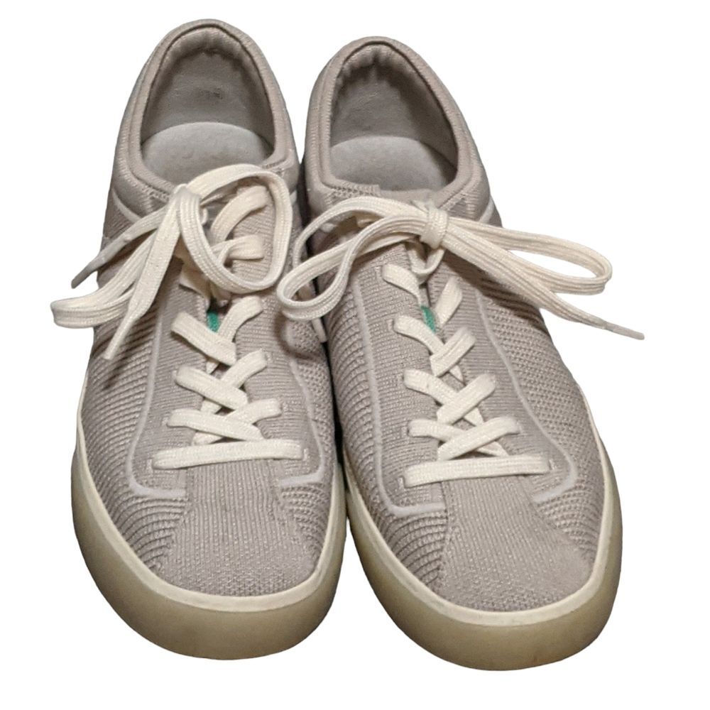 Rothy's Grid gray lace up sneaker padded ankle sporty comfort washable textile 9